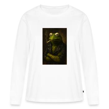Rocker Kurmit - Women's Premium Organic Long Sleeve Shirt - white - Front - Julia (174cm)
