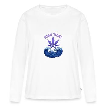 High Tides - Frauen Premium Bio Langarmshirt - Weiß - Vorne - Julia (174cm)