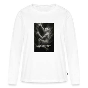 Encore un essai. - T-shirt manches longues Premium bio Femme - blanc - Devant - Julia (174cm)