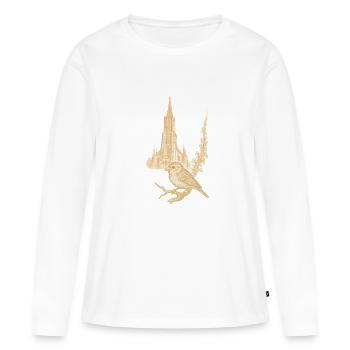 ULMER MÜNSTER et Ulmer Spatz - T-shirt manches longues Premium bio Femme - blanc - Devant - Julia (174cm)