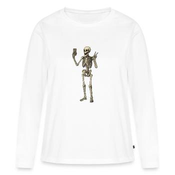Selfie - T-shirt manches longues Premium bio Femme - blanc - Devant - Julia (174cm)