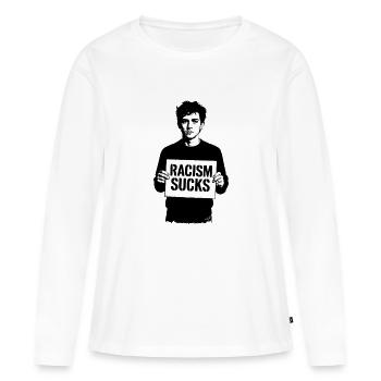 Le racisme craint - T-shirt manches longues Premium bio Femme - blanc - Devant - Julia (174cm)