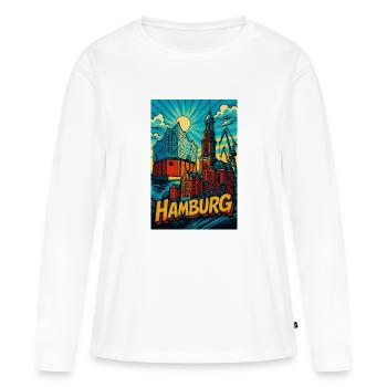 Hamburg Landmark - Women's Premium Organic Long Sleeve Shirt - white - Front - Julia (174cm)