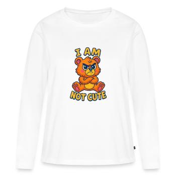 Je ne suis pas mignon - T-shirt manches longues Premium bio Femme - blanc - Devant - Julia (174cm)