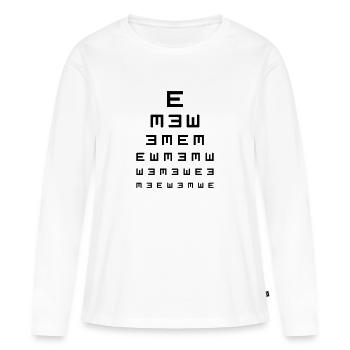 test de vision - T-shirt manches longues Premium bio Femme - blanc - Devant - Julia (174cm)