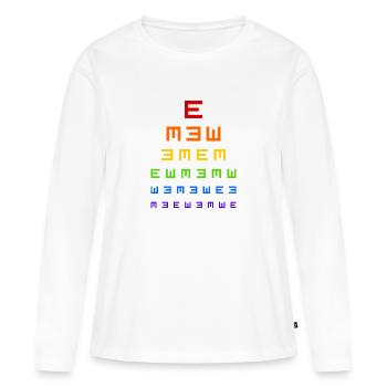 test de vision - T-shirt manches longues Premium bio Femme - blanc - Devant - Julia (174cm)