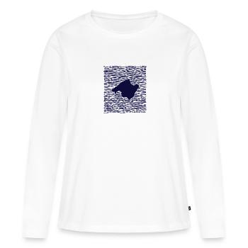 Majorque, Espagne, Méditerranée, vagues, contour - T-shirt manches longues Premium bio Femme - blanc - Devant - Julia (174cm)