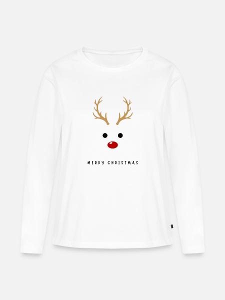 Merry Christmas - Frauen Premium Bio Langarmshirt - Weiß