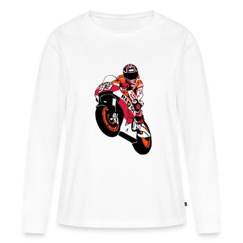MotoGP - motorrad - T-shirt manches longues Premium bio Femme - blanc - Devant - Julia (174cm)