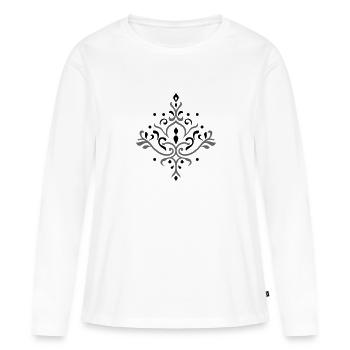 Ornement Boho - T-shirt manches longues Premium bio Femme - blanc - Devant - Julia (174cm)