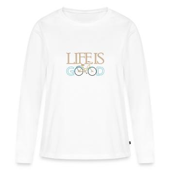 Vélo. - T-shirt manches longues Premium bio Femme - blanc - Devant - Julia (174cm)