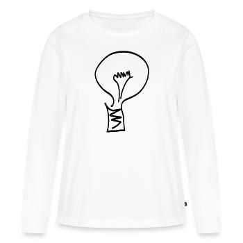 Lumière - Ampoule - T-shirt manches longues Premium bio Femme - blanc - Devant - Julia (174cm)
