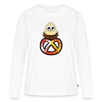 Alsace Poussin - T-shirt manches longues Premium bio Femme - blanc - Devant - Julia (174cm)