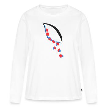 Ojolagrimas Amore - T-shirt manches longues Premium bio Femme - blanc - Devant - Julia (174cm)