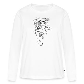 Elfe ange cupidon - T-shirt manches longues Premium bio Femme - blanc - Devant - Julia (174cm)