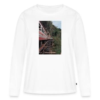 train, train - Women's Premium Organic Long Sleeve Shirt - white - Front - Julia (174cm)