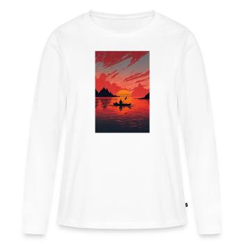 Sunset Kayak - T-shirt manches longues Premium bio Femme - blanc - Devant - Julia (174cm)