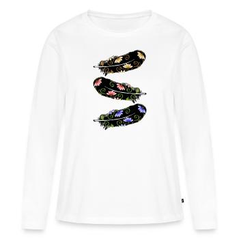 Stylo - T-shirt manches longues Premium bio Femme - blanc - Devant - Julia (174cm)