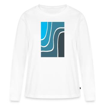 Blue Wave - Frauen Premium Bio Langarmshirt - Weiß - Vorne - Julia (174cm)