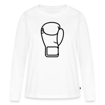 gant de boxe - T-shirt manches longues Premium bio Femme - blanc - Devant - Julia (174cm)