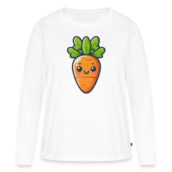 Petite carotte - T-shirt manches longues Premium bio Femme - blanc - Devant - Julia (174cm)