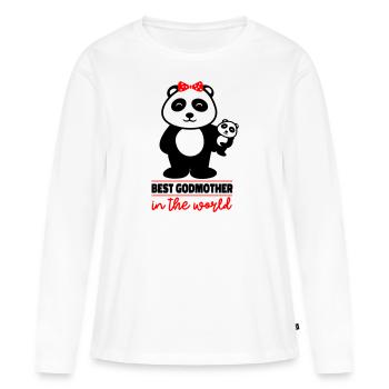 Meilleure marraine du monde - T-shirt manches longues Premium bio Femme - blanc - Devant - Julia (174cm)
