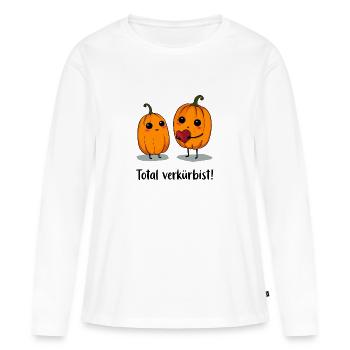 Kürbis Liebe - Frauen Premium Bio Langarmshirt - Weiß - Vorne - Julia (174cm)