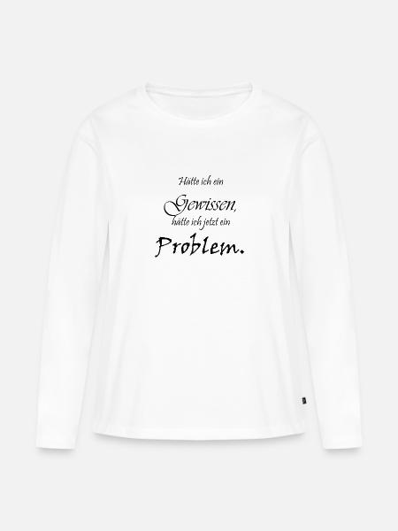 Gewissen Problem - Frauen Premium Bio Langarmshirt - Weiß