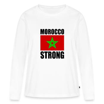 Morocco strong - T-shirt manches longues Premium bio Femme - blanc - Devant - Julia (174cm)