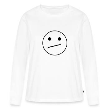 Emoji esquisse noir neutre - T-shirt manches longues Premium bio Femme - blanc - Devant - Julia (174cm)