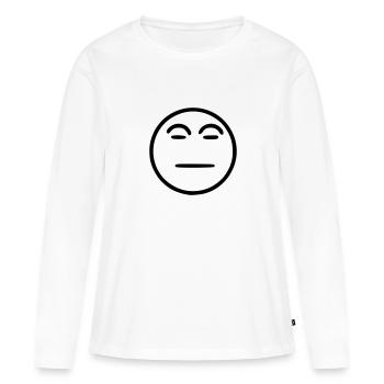 Emoji esquisse noir neutre - T-shirt manches longues Premium bio Femme - blanc - Devant - Julia (174cm)