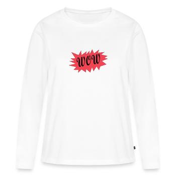 WOW - Frauen Premium Bio Langarmshirt - Weiß - Vorne - Julia (174cm)