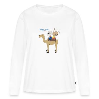Happy Louis - DROMADAIRE - T-shirt manches longues Premium bio Femme - blanc - Devant - Julia (174cm)
