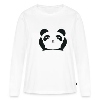 Middle finger - Women's Premium Organic Long Sleeve Shirt - white - Front - Julia (174cm)