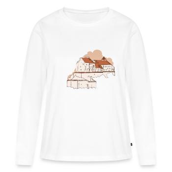 Burghausen - Bavière - T-shirt manches longues Premium bio Femme - blanc - Devant - Julia (174cm)