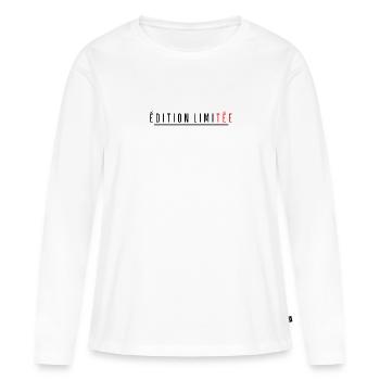 Édition Limitée - T-shirt manches longues Premium bio Femme - blanc - Devant - Julia (174cm)