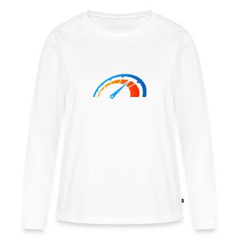 Compteur de vitesse - T-shirt manches longues Premium bio Femme - blanc - Devant - Julia (174cm)