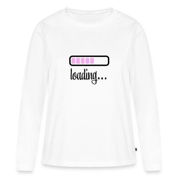 Batterie Chargement de la batterie - T-shirt manches longues Premium bio Femme - blanc - Devant - Julia (174cm)