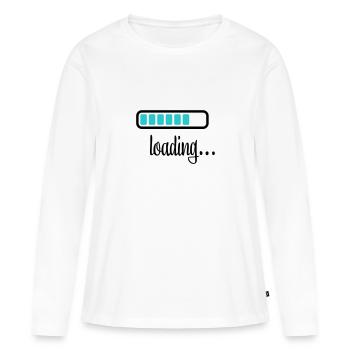 Batterie Chargement de la batterie - T-shirt manches longues Premium bio Femme - blanc - Devant - Julia (174cm)
