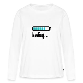 Battery Battery loading - Women's Premium Organic Long Sleeve Shirt - white - Front - Julia (174cm)