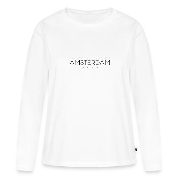 Amsterdam, North Holland, Netherlands, Benelux - Women's Premium Organic Long Sleeve Shirt - white - Front - Julia (174cm)