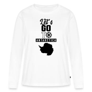Allons à l’Antarctique en disant l’Antarctique - T-shirt manches longues Premium bio Femme - blanc - Devant - Julia (174cm)
