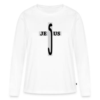 Jésus / Christianisme / Catholique - T-shirt manches longues Premium bio Femme - blanc - Devant - Julia (174cm)