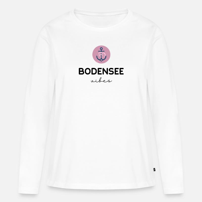Bodensee Vibes Rose - Frauen Premium Bio Langarmshirt - Weiß