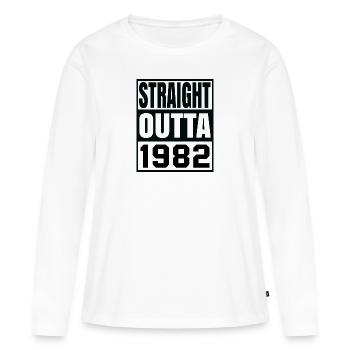 straight outta 1982 - T-shirt manches longues Premium bio Femme - blanc - Devant - Julia (174cm)