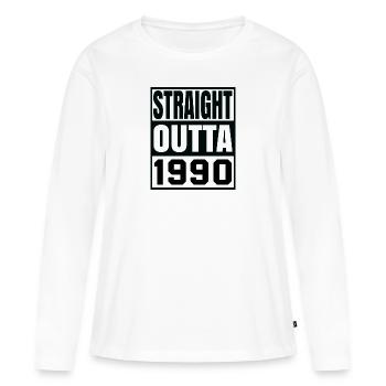straight outta 1990 - T-shirt manches longues Premium bio Femme - blanc - Devant - Julia (174cm)