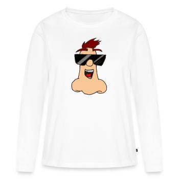 Nez frais - T-shirt manches longues Premium bio Femme - blanc - Devant - Julia (174cm)