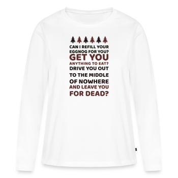 Puis-je remplir votre oeuf pour vous - T-shirt manches longues Premium bio Femme - blanc - Devant - Julia (174cm)