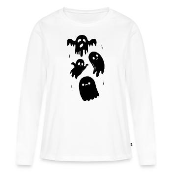 drôle - Hantée leçon de fantômes horreur - T-shirt manches longues Premium bio Femme - blanc - Devant - Julia (174cm)