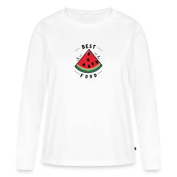 Best Food - Women's Premium Organic Long Sleeve Shirt - white - Front - Julia (174cm)